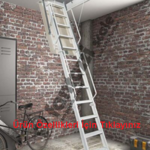 70x120 3 Katlanır Metal Çatı Merdiveni H:290CM